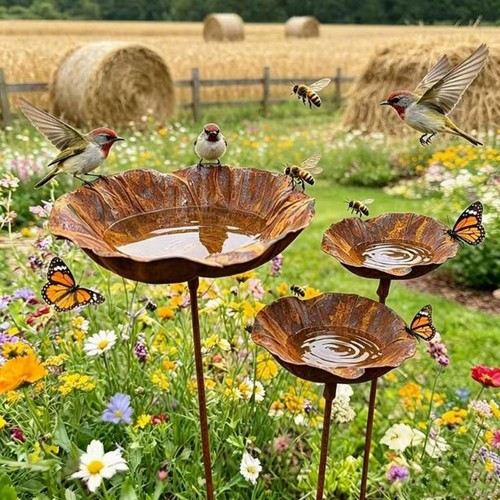 3pcs wrought iron with rust - wrought,