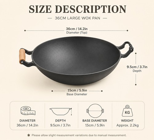 28cm cast iron wok rust - iron,