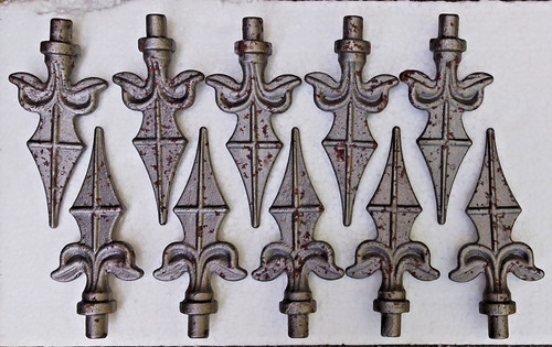 Rusty metal railheads - 10,