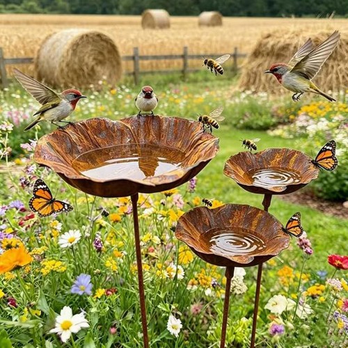 3pcs wrought iron with rust - iron, an